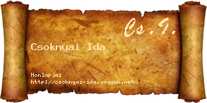 Csoknyai Ida névjegykártya